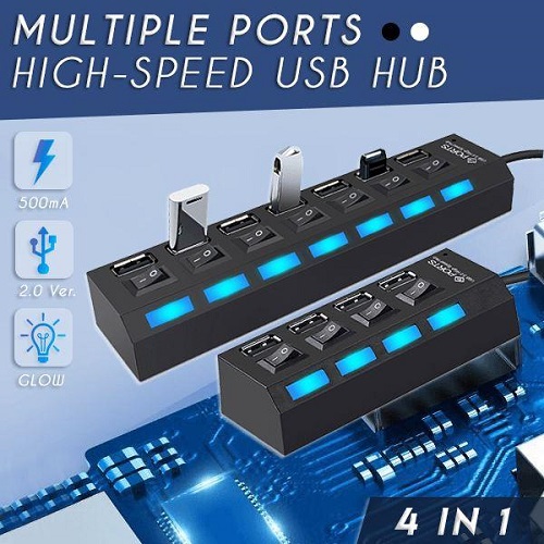 Multiple Ports High-Speed USB Hub - 7 ports
