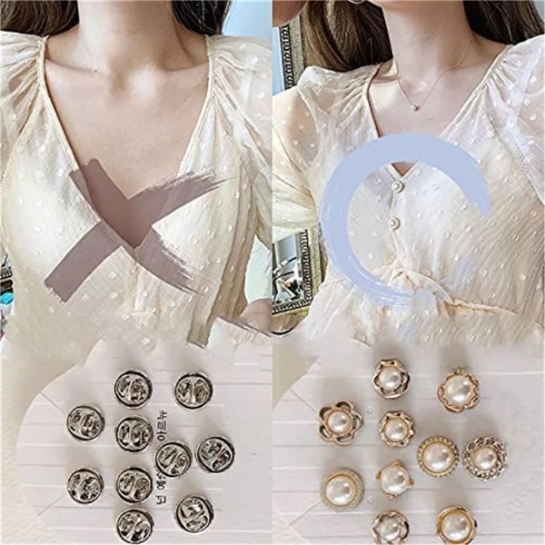 Pearl Cover Up Brooch Buttons Set