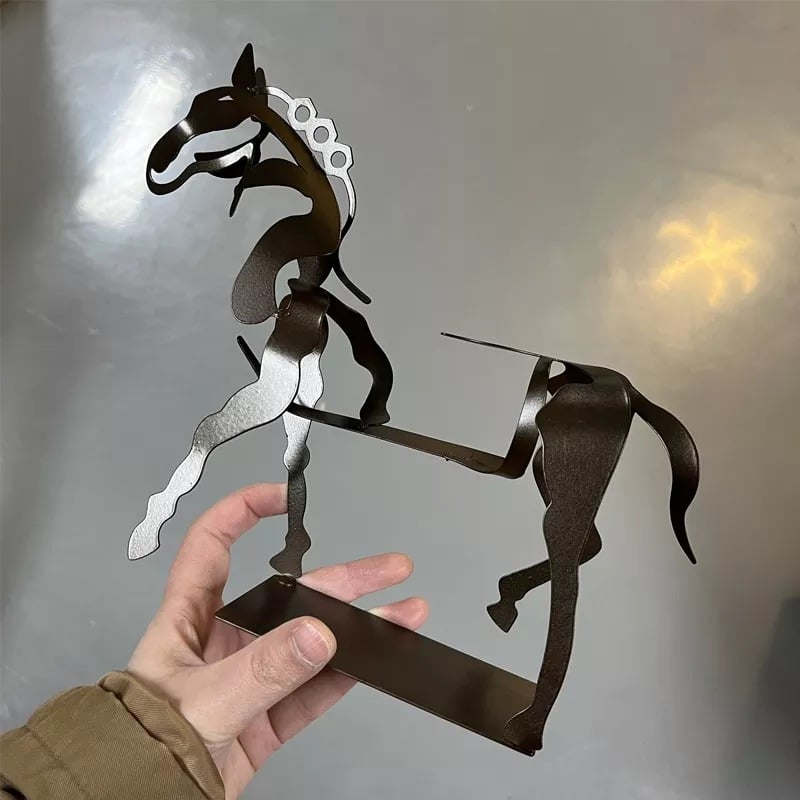 Handmade Metal Horse Sculpture