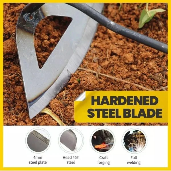 All steel hardened hollow hoe