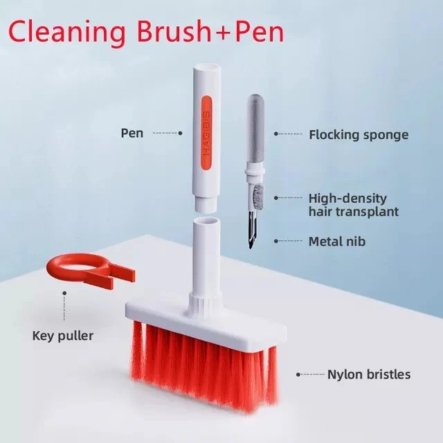 5-in-1 keyboard and headphone cleaning tool