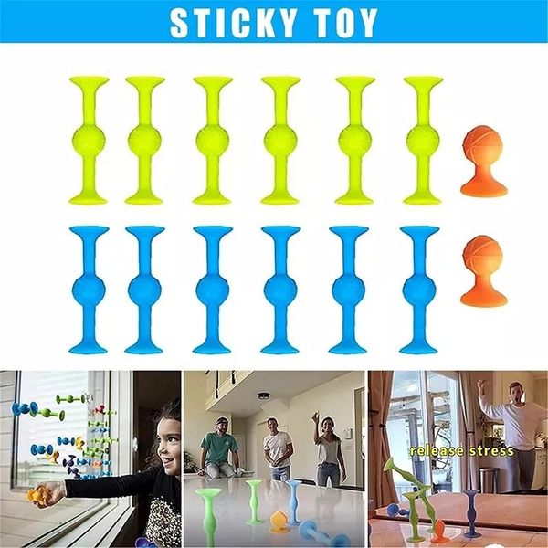 Suction Cup Silicone Toys - 22 Small Pieces