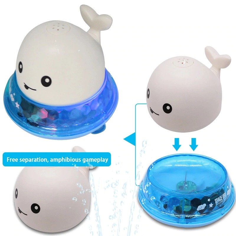 SPRINKLER WHALE BATH TOY WITH LED LIGHTS