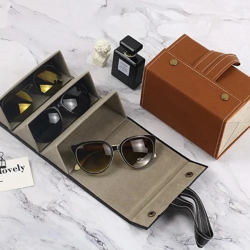 Leather Multi Glasses Organizer - 6 Pairs