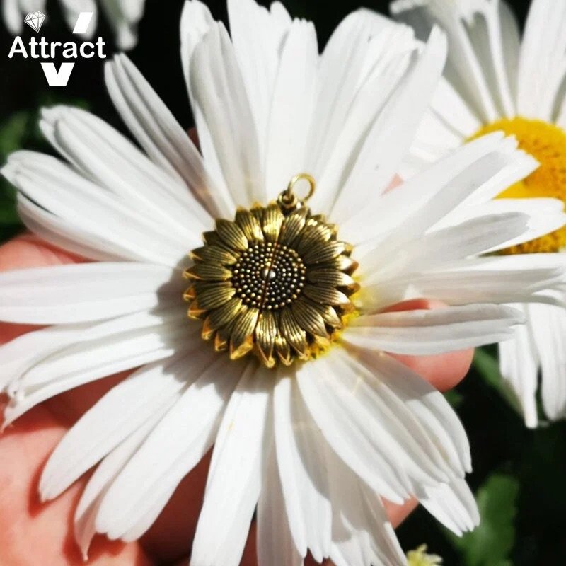 "You Are My Sunshine" Open Locket Sunflower Necklace