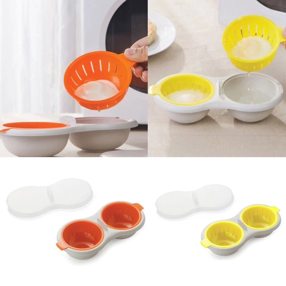 BPA Free Microwave Double Cup Perfect Egg Poacher