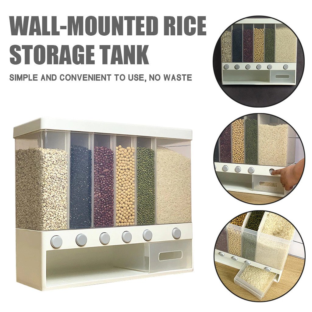 Wall-mounted dry food dispenser