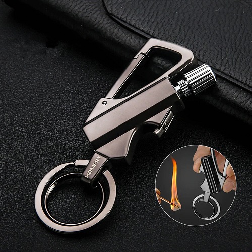 KEYCHAIN FLINT FIRE STARTER SURVIVAL TOOL