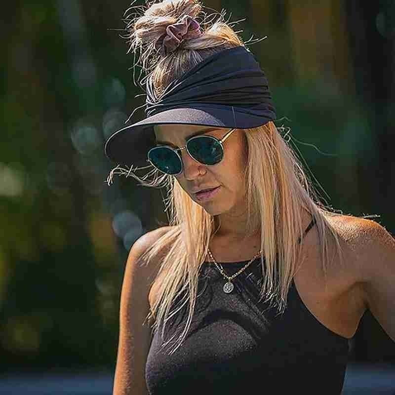 Women's Summer Sun Visor Hallow Top Outdoor Hat