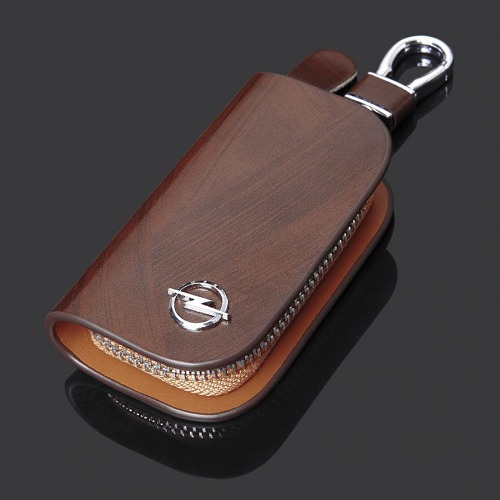 Leather Wood Texture Car Key Case