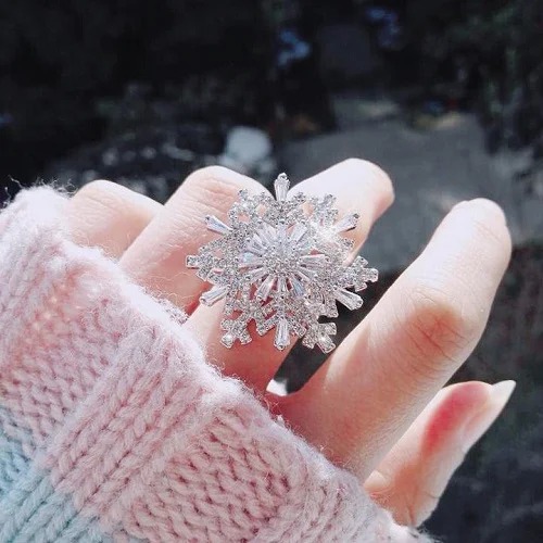 Rotatable Snowflake Ring