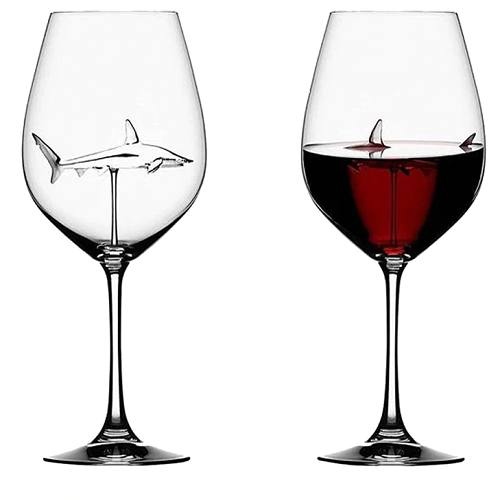 Crystal Shark Wine Glass