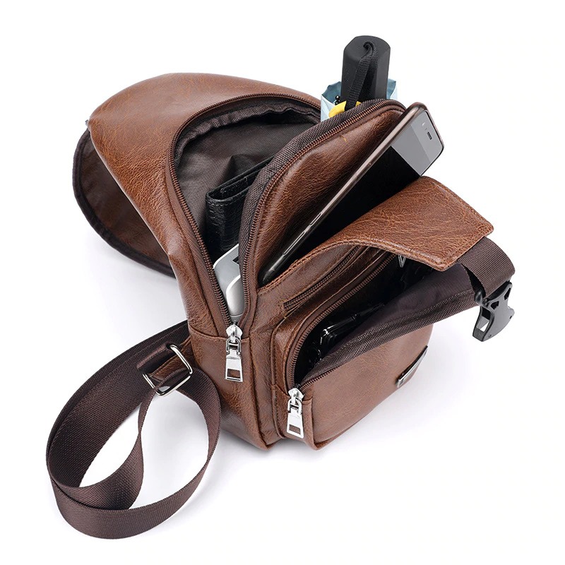 Cross-Chest Bag with USB Charging Socket