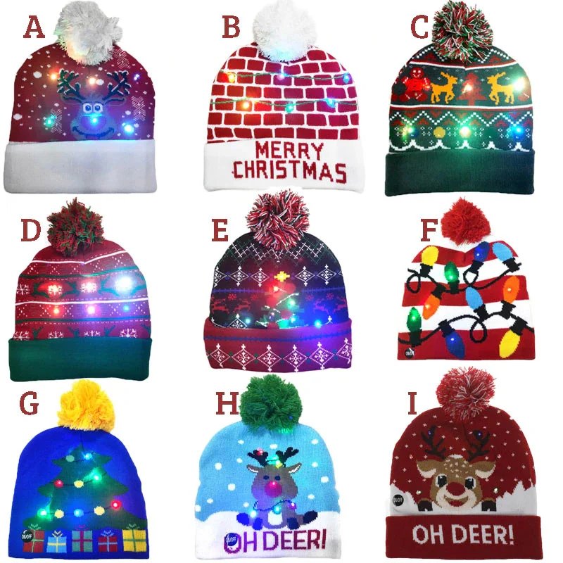 Christmas Theme LED Beanies