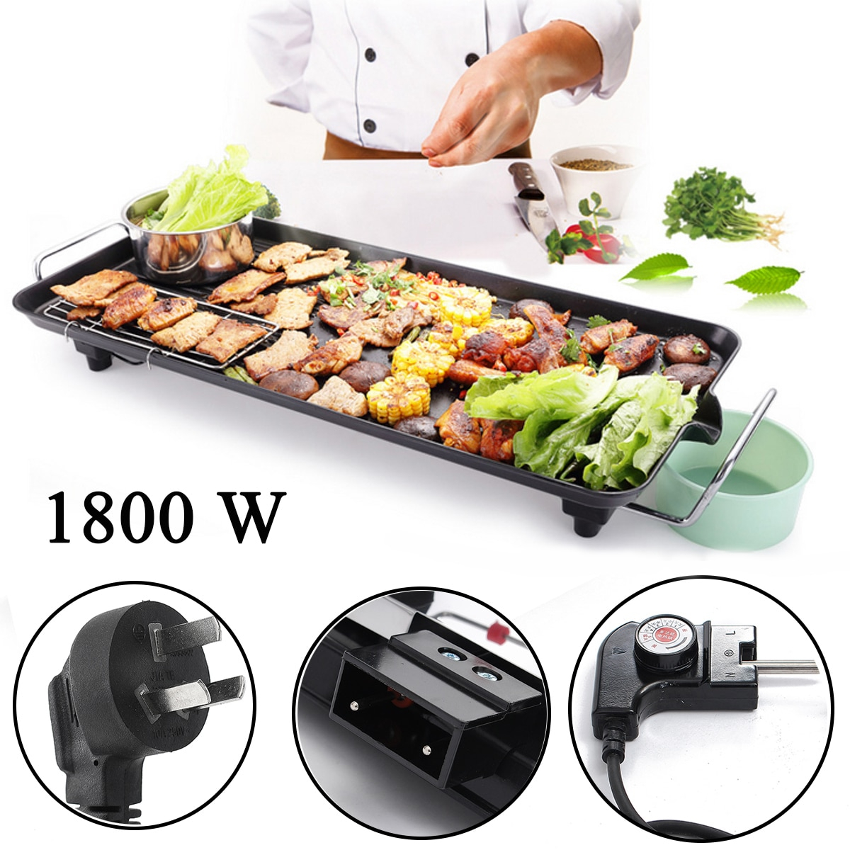 ELECTRIC INDOOR BARBEQUE GRILL PAN