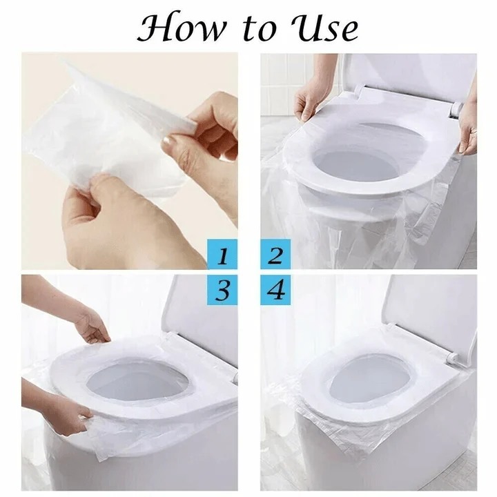 Biodegradable Disposable Plastic Toilet Seat Covers (50Pcs)