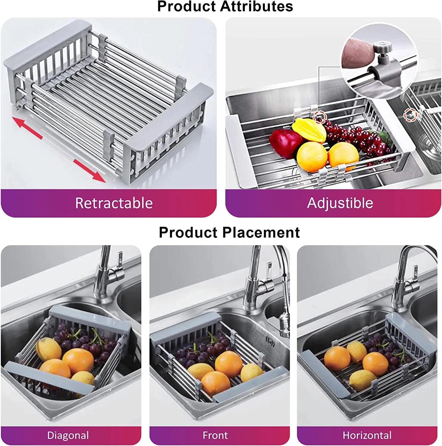 Extendable kitchen sink drain basket