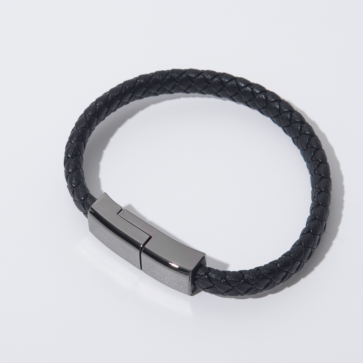 Leather data line bracelet