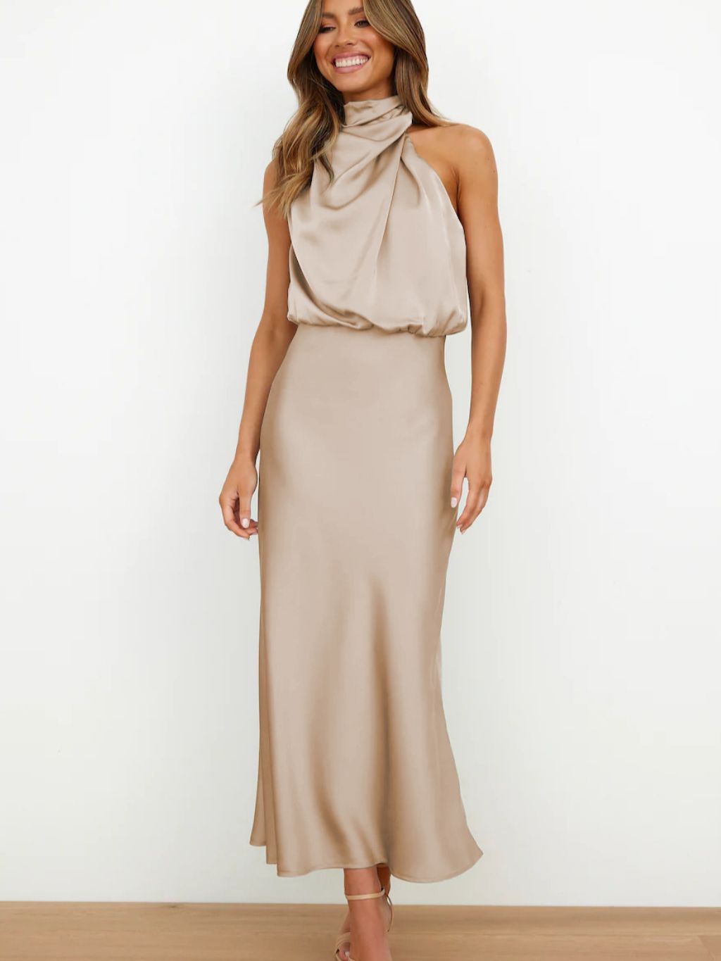 Satin sleeveless dress