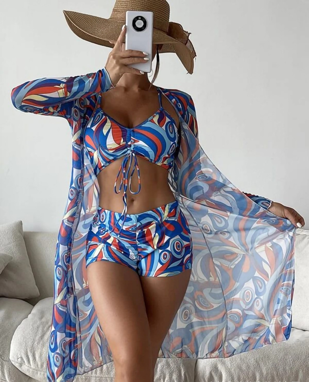 Swimsuit three-piece suit