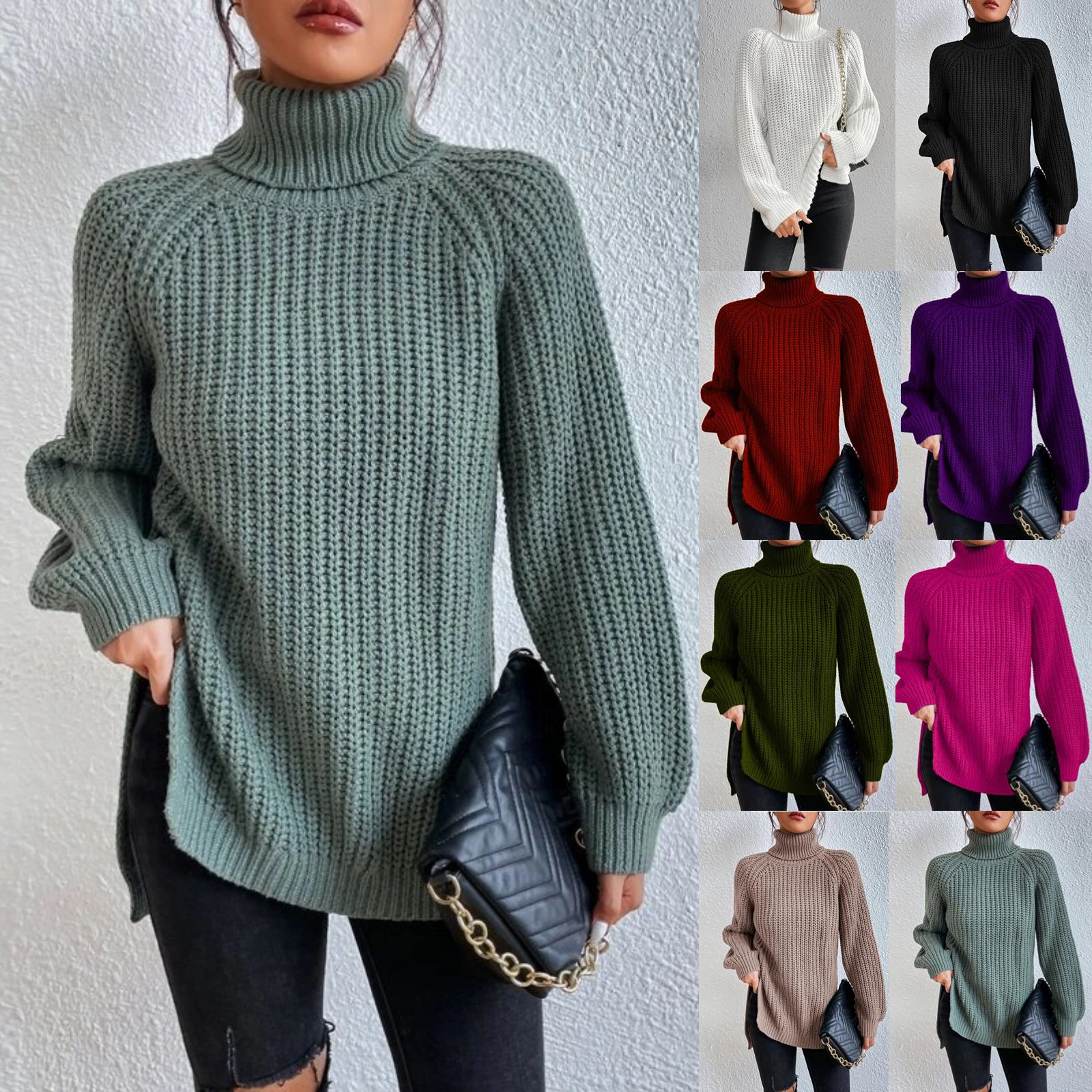 Lapel split sweater