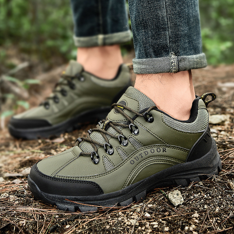 Leather hiking shoes