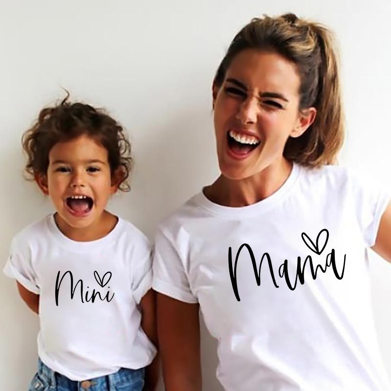 Mother-daughter short sleeves