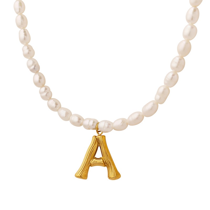 Pearl letter necklace