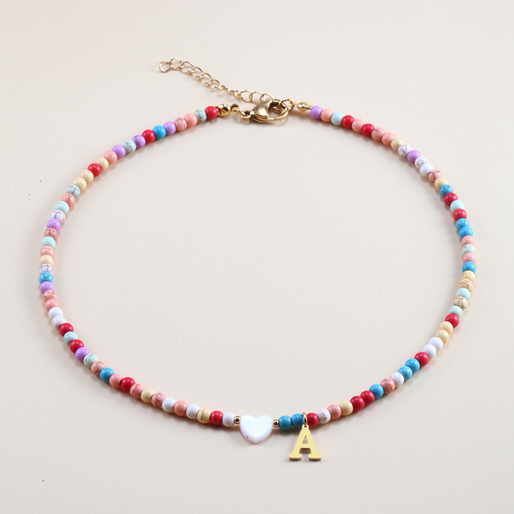 Colored letter necklace