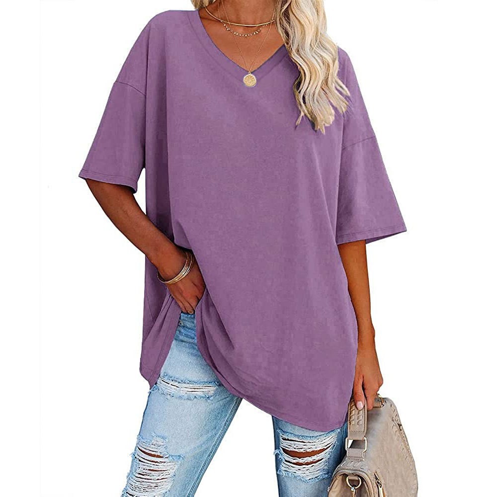 V-neck cotton t-shirt