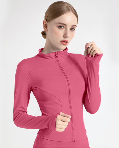 Juyitang high elastic stand collar slim fitness clothes slim yoga tops sports jacket yoga clothes