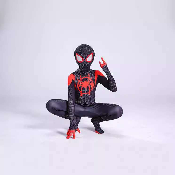 Halloween Spider-Man tights children's cosplay performance clothes little black spider Miles hero costume