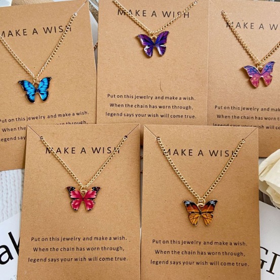 Bohemian alloy butterfly pendant necklace aliexpress pendant set clavicle chain necklace