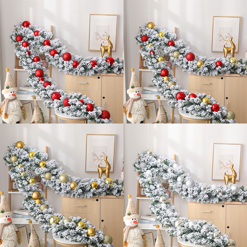 Christmas decorations white falling snow flocking rattan package encryption hotel shopping mall door window front desk pendant