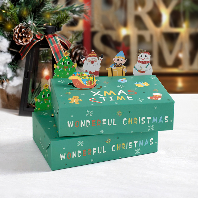 Christmas party gift packaging gift box paper box three-dimensional animal cute candy biscuit folding box