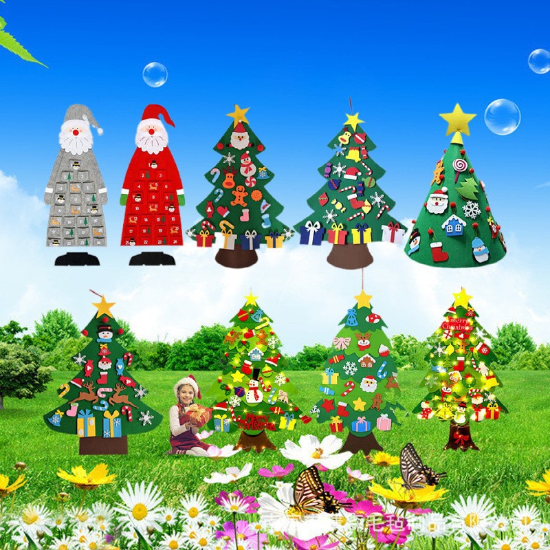 【Felt Christmas Tree】Manufacturer's new handmade DIY Christmas decoration three-dimensional felt Christmas tree