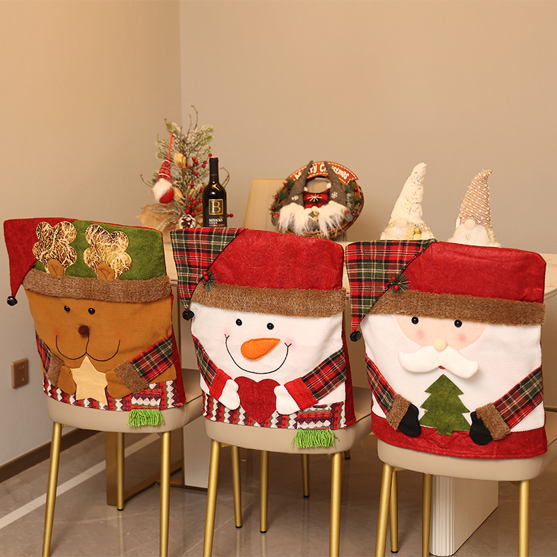 Qiaoding new Christmas decoration chair cover cross-border stool cover new style doll chair cover European and American home decoration ornaments