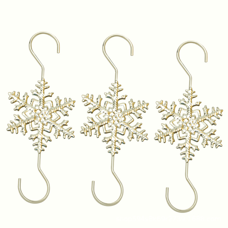 Christmas new products Cross-border hot selling Christmas tree holiday decorations S hook Metal Christmas snowflake hook Spot