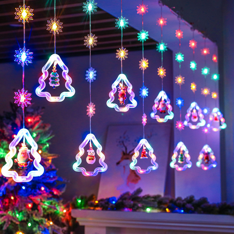 Decorate Christmas room icicle lights wholesale curtain lights LED wishing lanterns atmosphere ball star lights string flashing lights