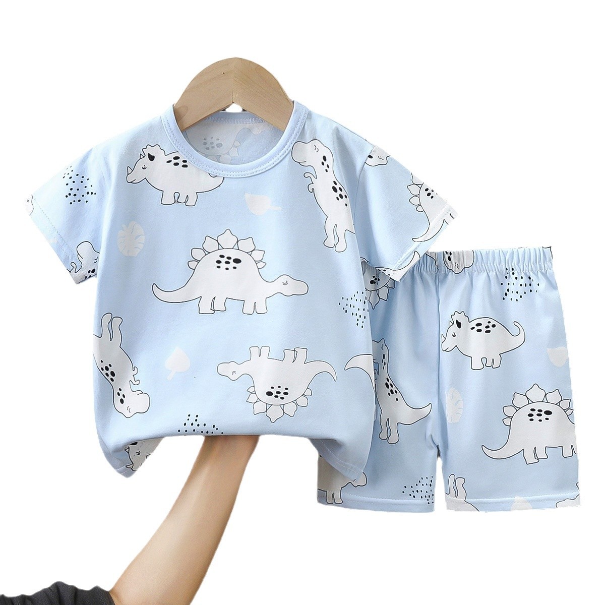 Children's short-sleeved suit summer a-class cotton boys' clothes girls' t-shirt baby summer clothing