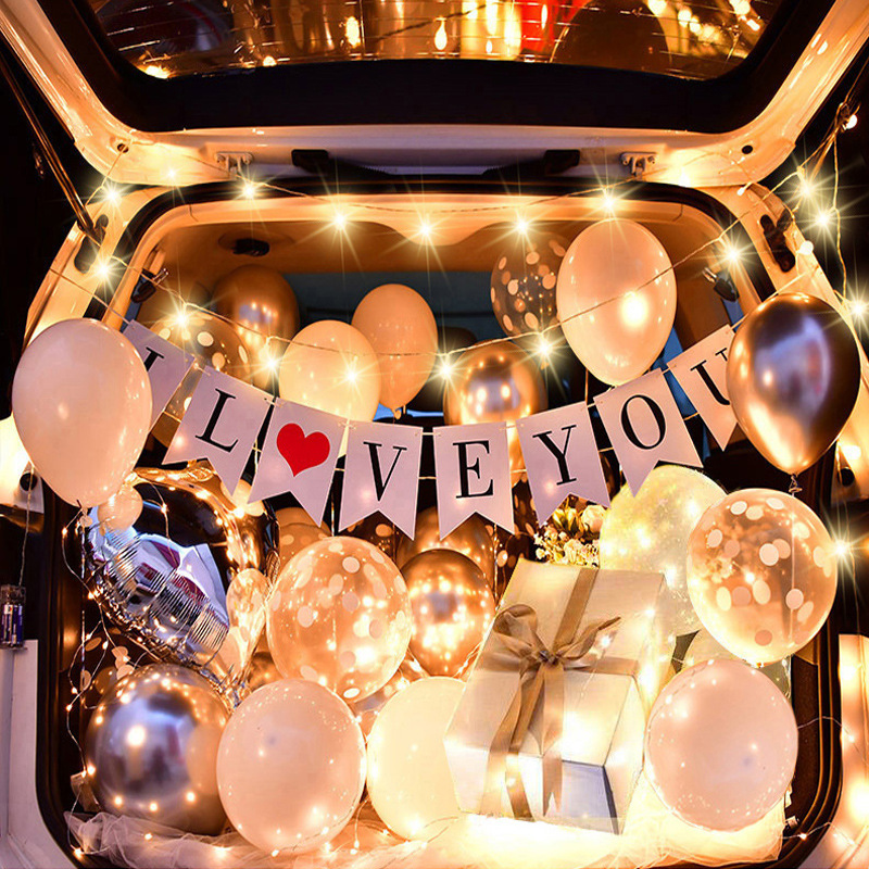 Valentine's Day surprise trunk decoration girl proposal confession birthday scene decoration balloon birthday decoration