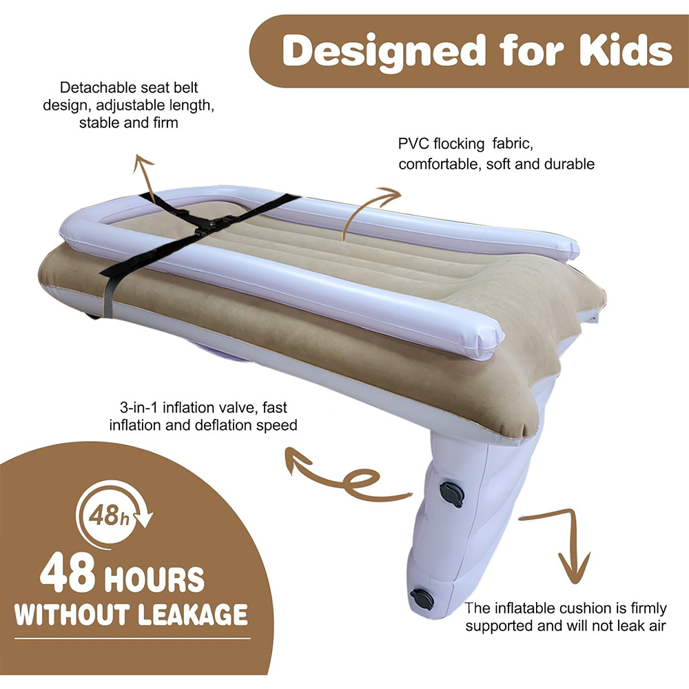 Baby Inflatable Mattress Children Car Rear Folding Car Mat Outdoor Travel Thick Flocking Air Cushion