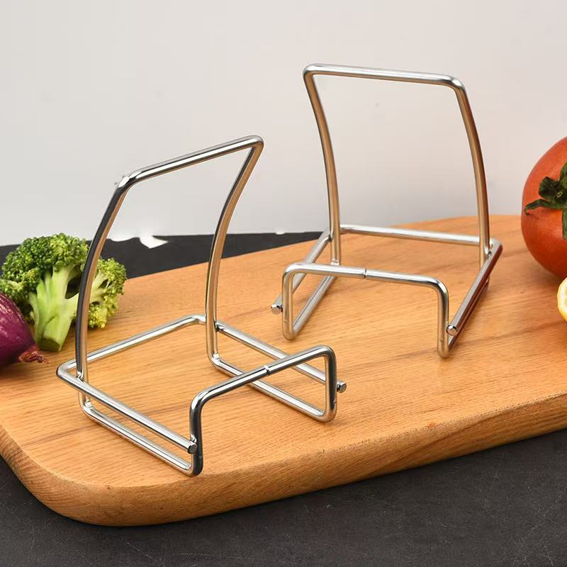 Stainless steel thickened pot cover stand stainless steel storage rack cutting board bracket casserole cover kitchen utensils
